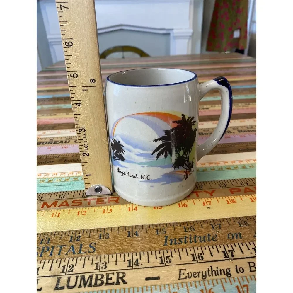 VINTAGE Outer Banks NC Nags Head Ceramic Beer Stein Coffee Mug OBX Hatteras NC